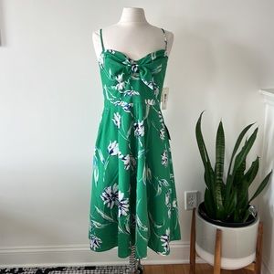 Eliza J Green Midi Floral Dress Size 12 NWT